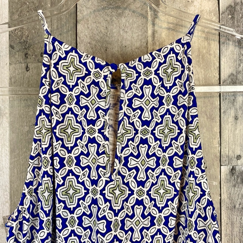 NWOT Boden Racer Neck Halter Maxi Dress in Blue Green Floral Tile Size 4 Regular - Picture 5 of 13